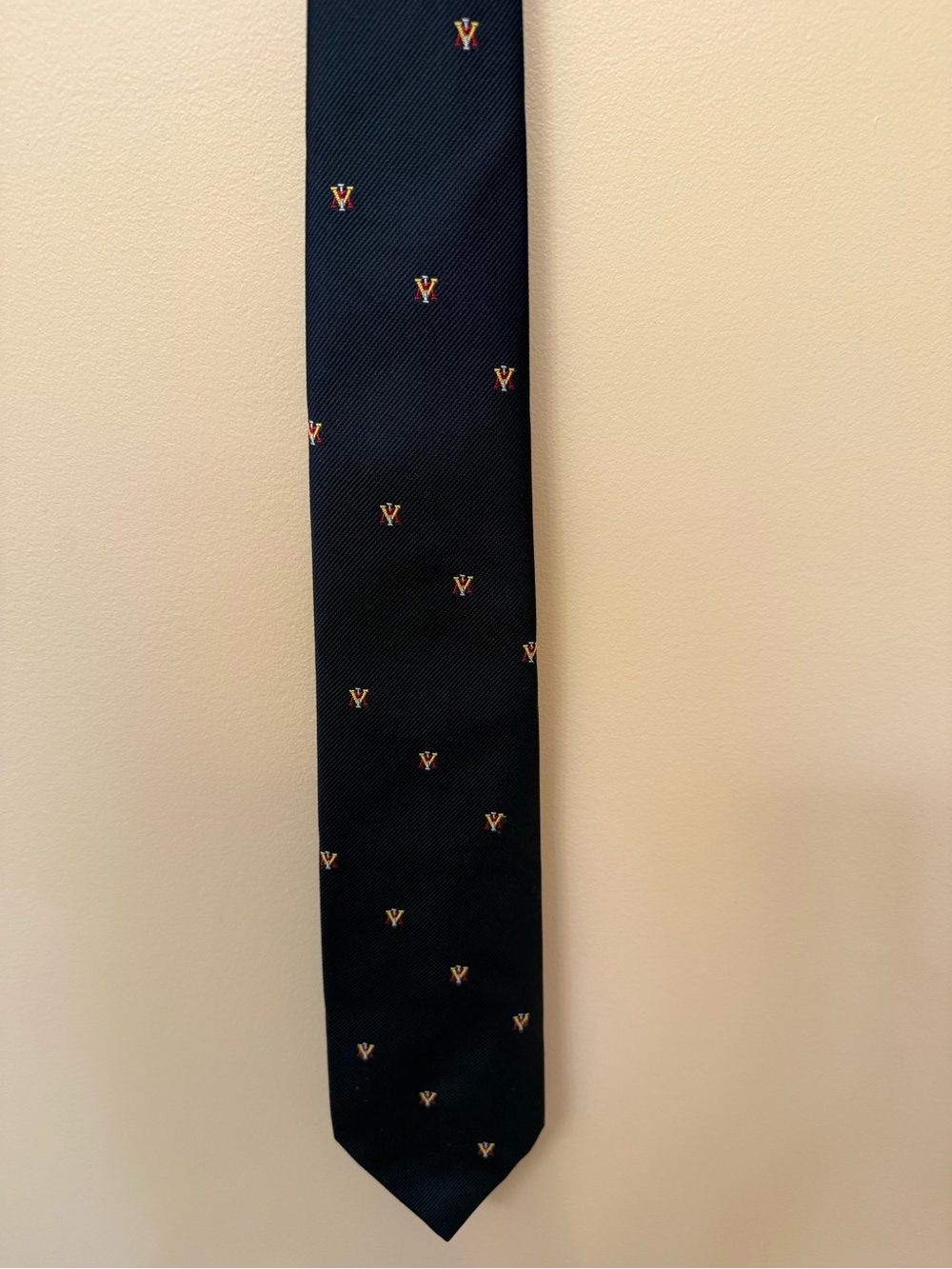 Classic Navy Men's Tie with VMI logo